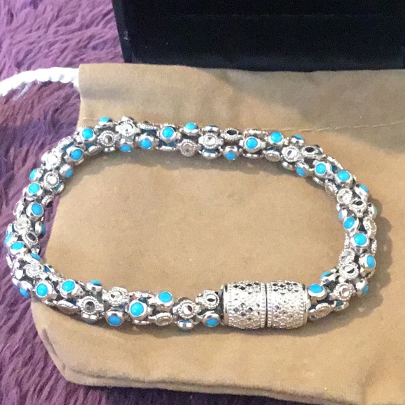 NEW Vintage Bold Solid Sterling Robbins Egg Blue Turquoise Bracelet - Picture 3 of 16